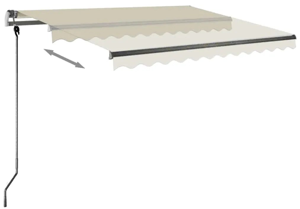 Toldo retrátil manual com LED 300x250 cm cor creme