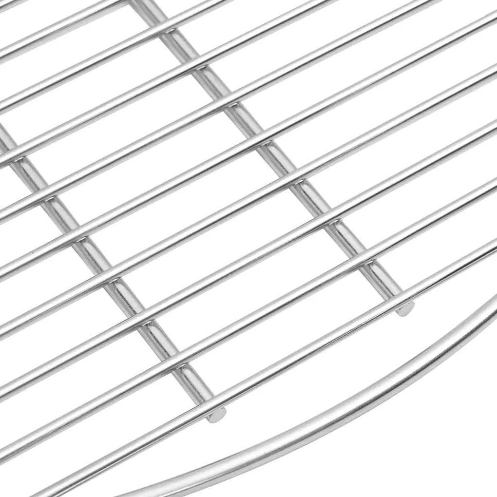 Grelha de Churrasco Prata Ø57 cm em Aço Inoxidável