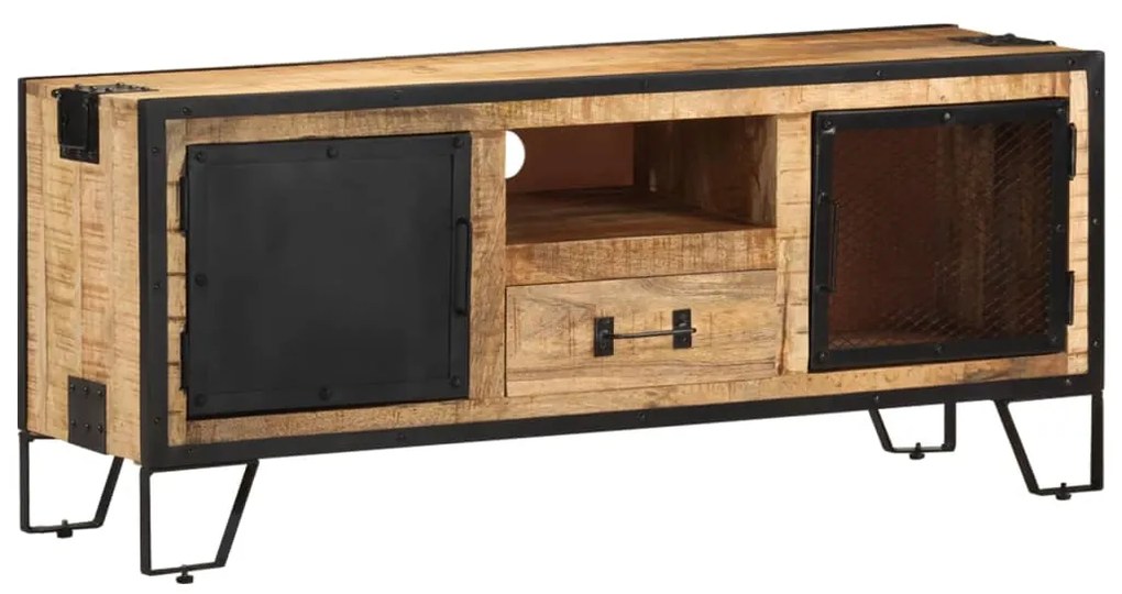 Móvel de TV 110x31x46 cm madeira de mangueira áspera