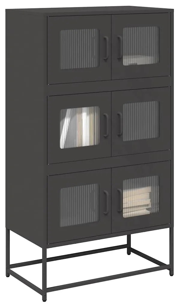 Aparador alto 68x39x123 cm aço preto