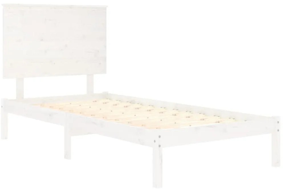 Cama sem colchão 90x200 cm madeira de pinho maciça branco
