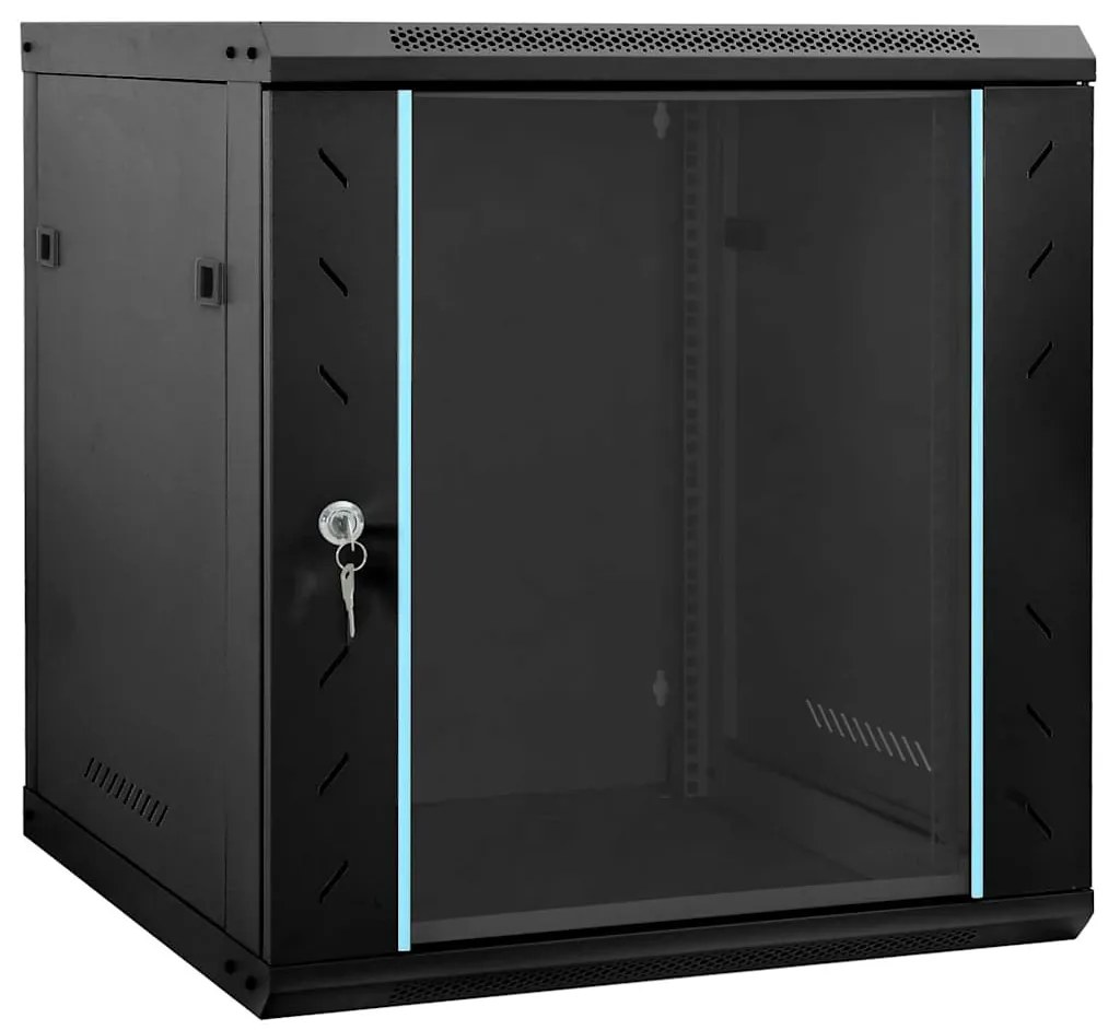 vidaXL Armário de Rede com armazenamento Preto 60 x 45 x 65 cm Aço