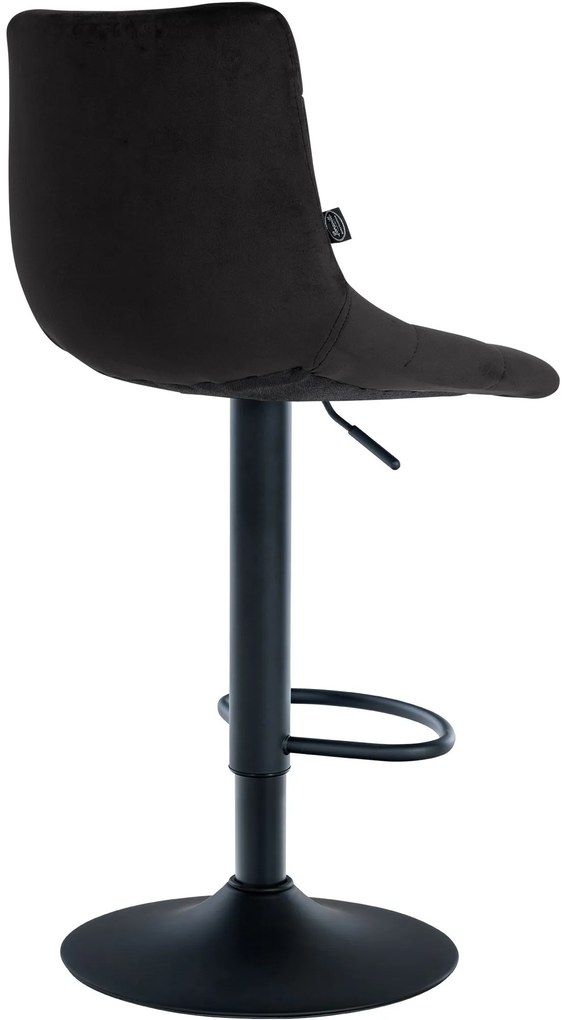 Conjunto de 2 bancos de bar Jerry em veludo com estrutura preta 87-108,5 x 43 x 46,5 cm Preto