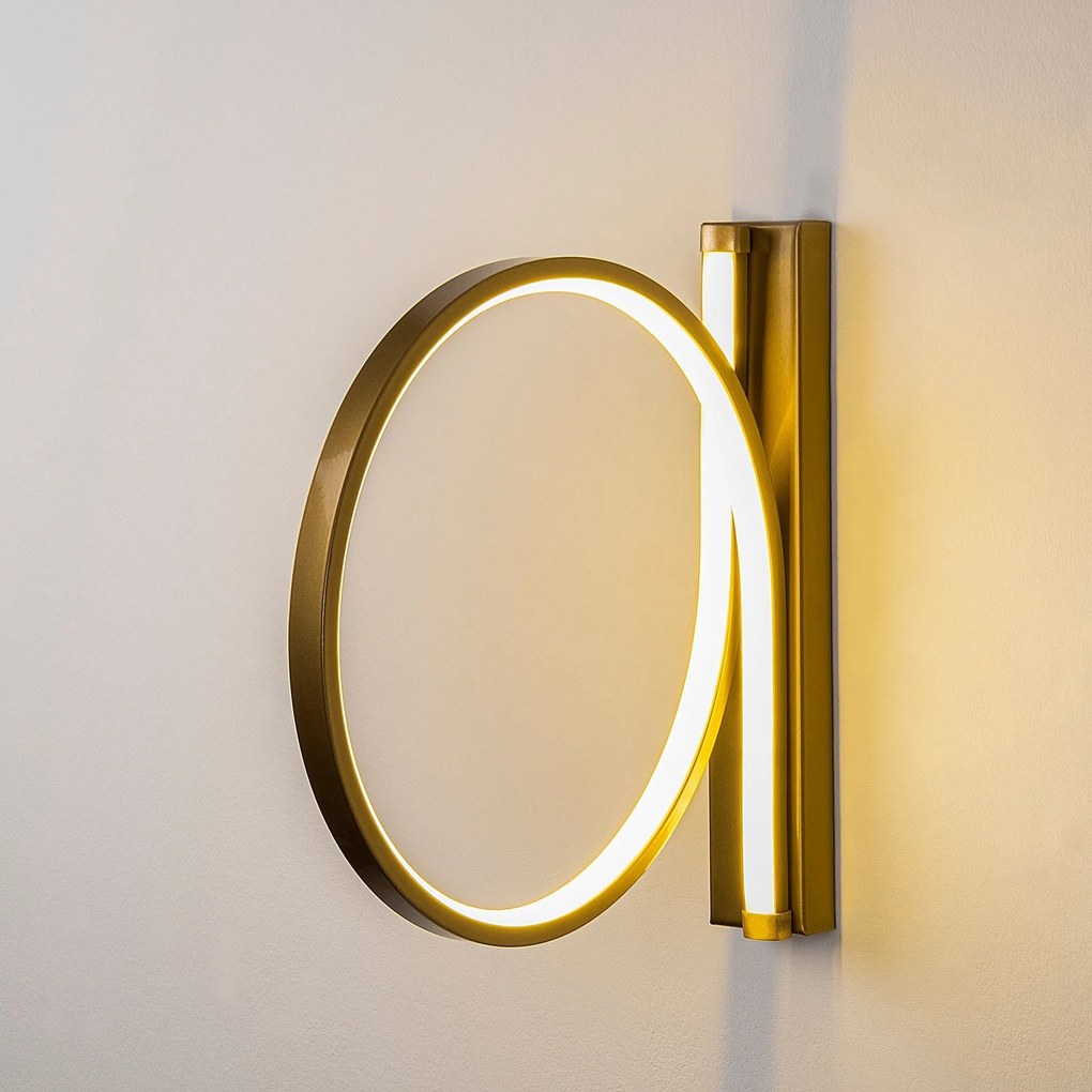 Candeeiro de Parede Halka – Dourado – Diâmetro: 30 cm, Profundidade: 5