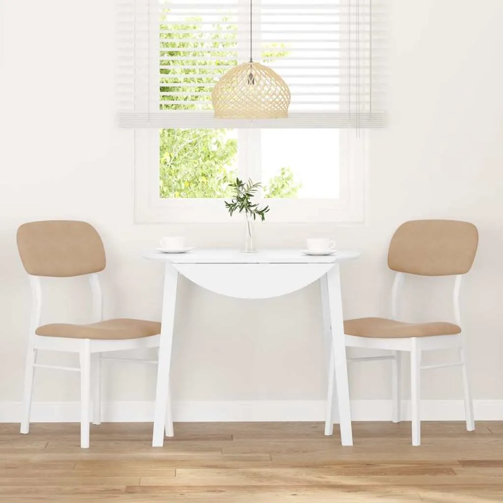 Cadeiras de jantar com almofadões 2 pcs madeira maciça branco