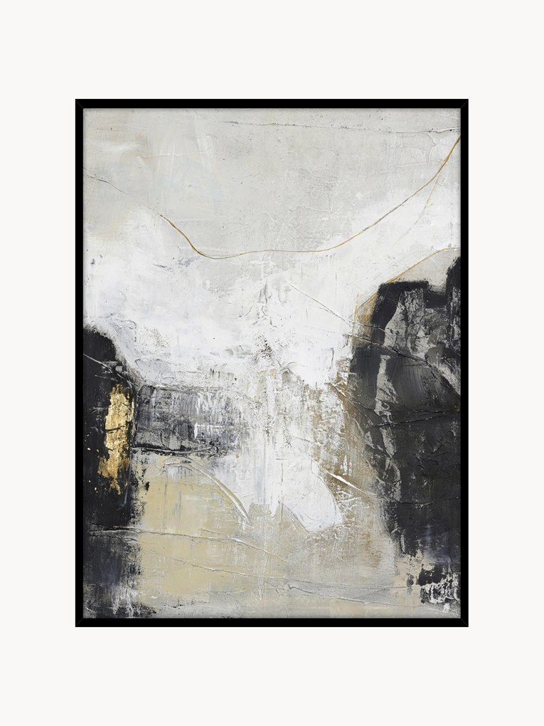 Quadro em tela pintado à mão White Noir