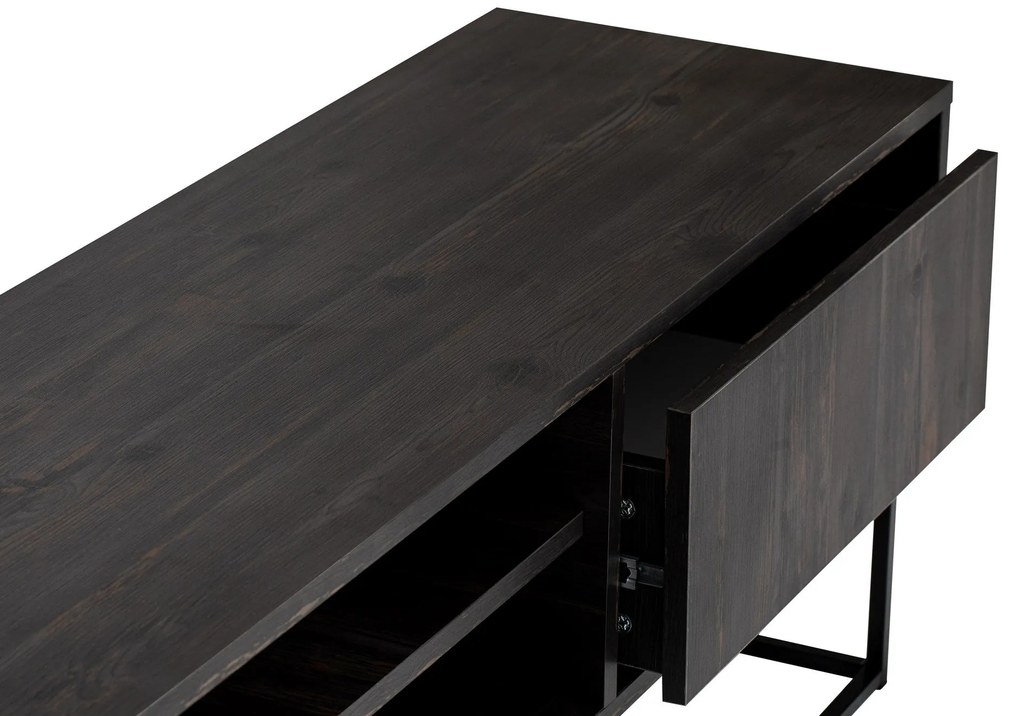 Móvel TV Escape – Castanho Escuro e Preto – 180 cm x 50 cm x 40 cm