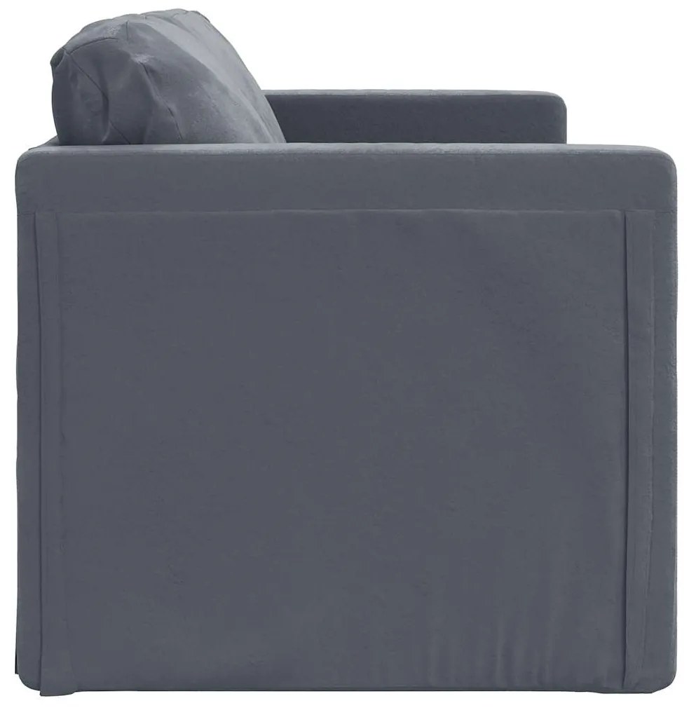 Sofá-cama sem pés 122x204x55 cm veludo cinzento-escuro