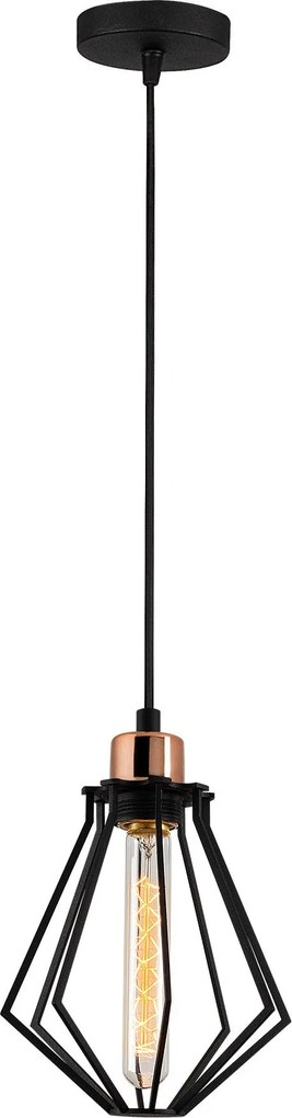 Candeeiro Oylat – Preto e Bronze – 18 cm x 114 cm