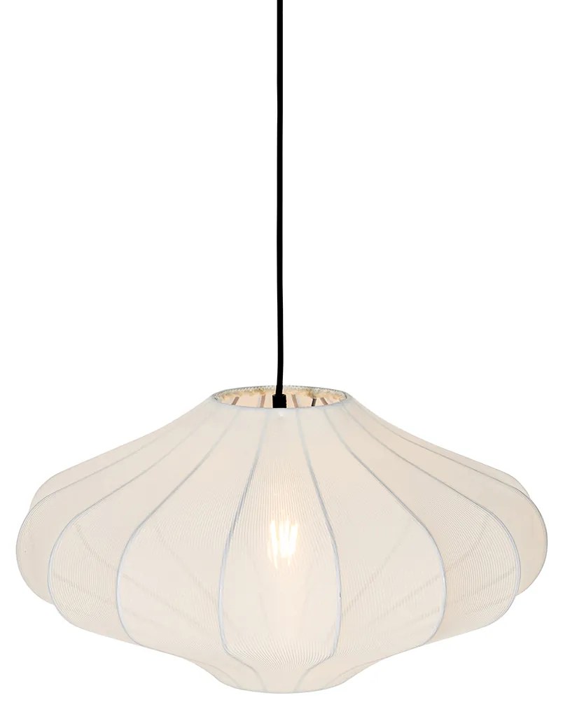 Candeeiro suspenso de design branco seda 50 cm - Plu