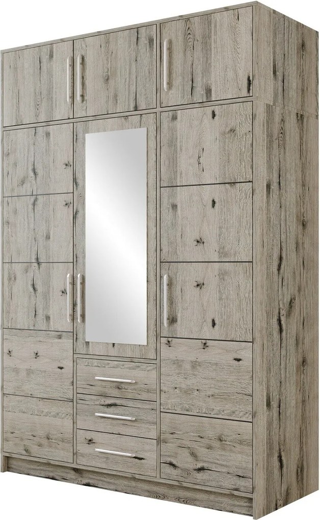 Roupeiro Dortivu IV, Carvalho wellington, 245x147x58cm, 156.4 kg, Portas para roupeiro: Com dobradiças