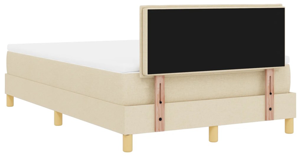 Cama Box Spring com Colchão Creme 120x200 cm Tecido