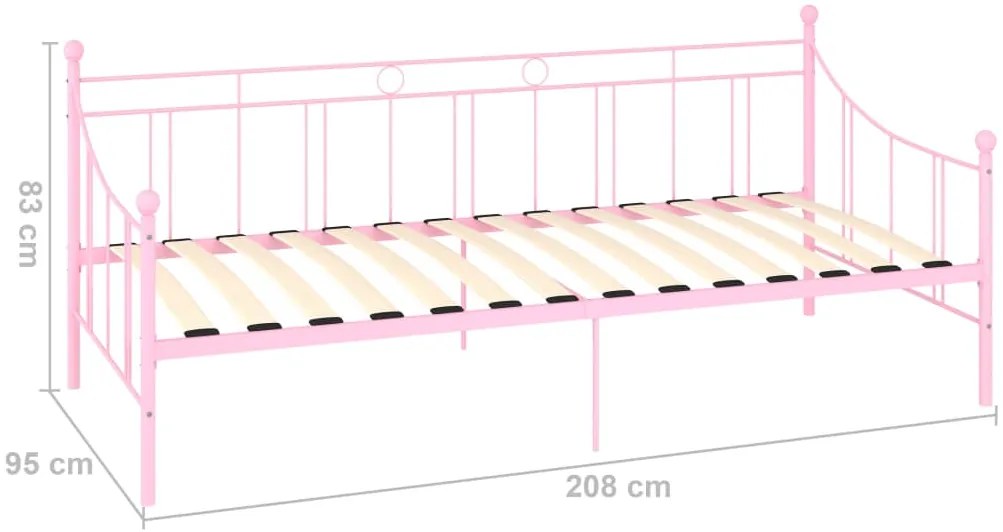 Estrutura sofá-cama 90x200 cm metal rosa