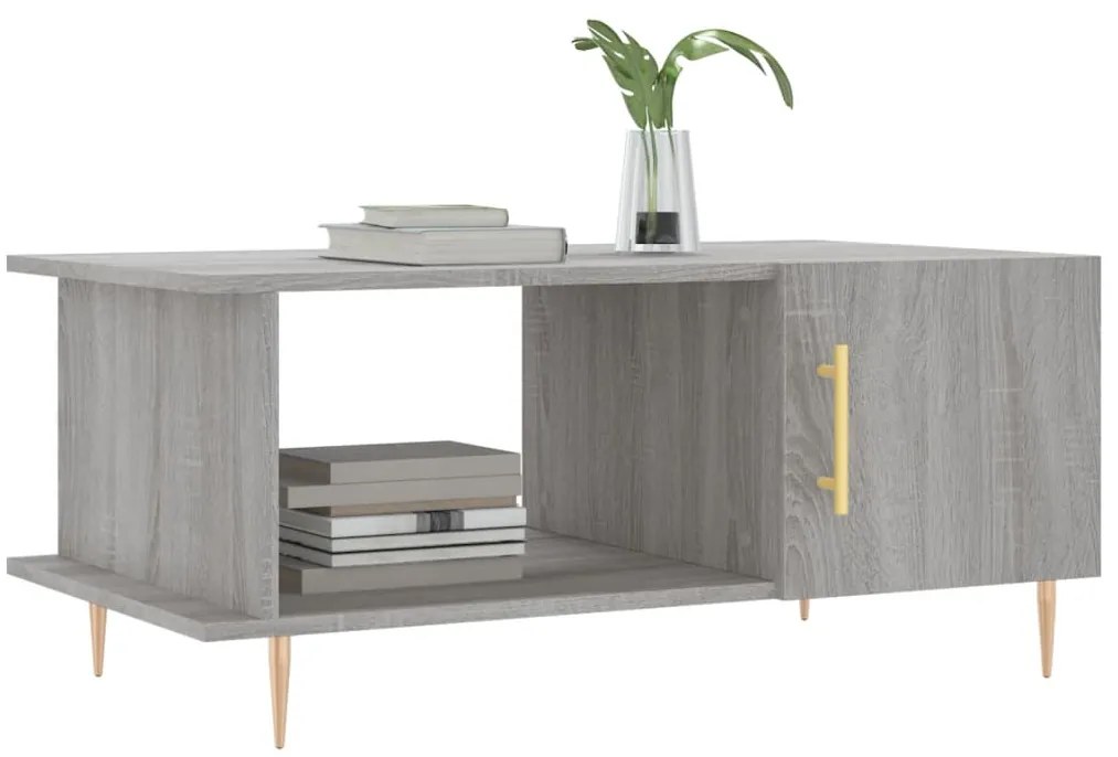 Mesa de centro 90x50x40 cm derivados de madeira cinzento sonoma