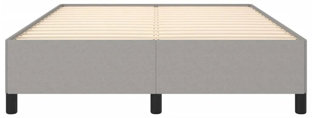 Estrutura de cama sem colchão 140x190 cm tecido cinzento-claro