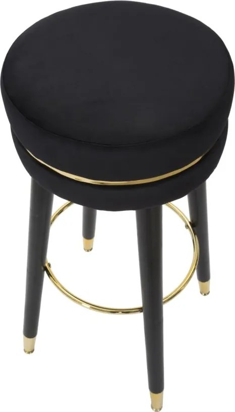 BANCO DE BAR PARIS Ø 35X74 CM PRETO E DOURADO