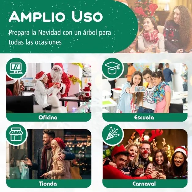 Árvore de Natal Artificial 150 CM forma Lápis com 295 pontas de ramos Base de fio de memória Base de metal Decoração de árvore fina Verde