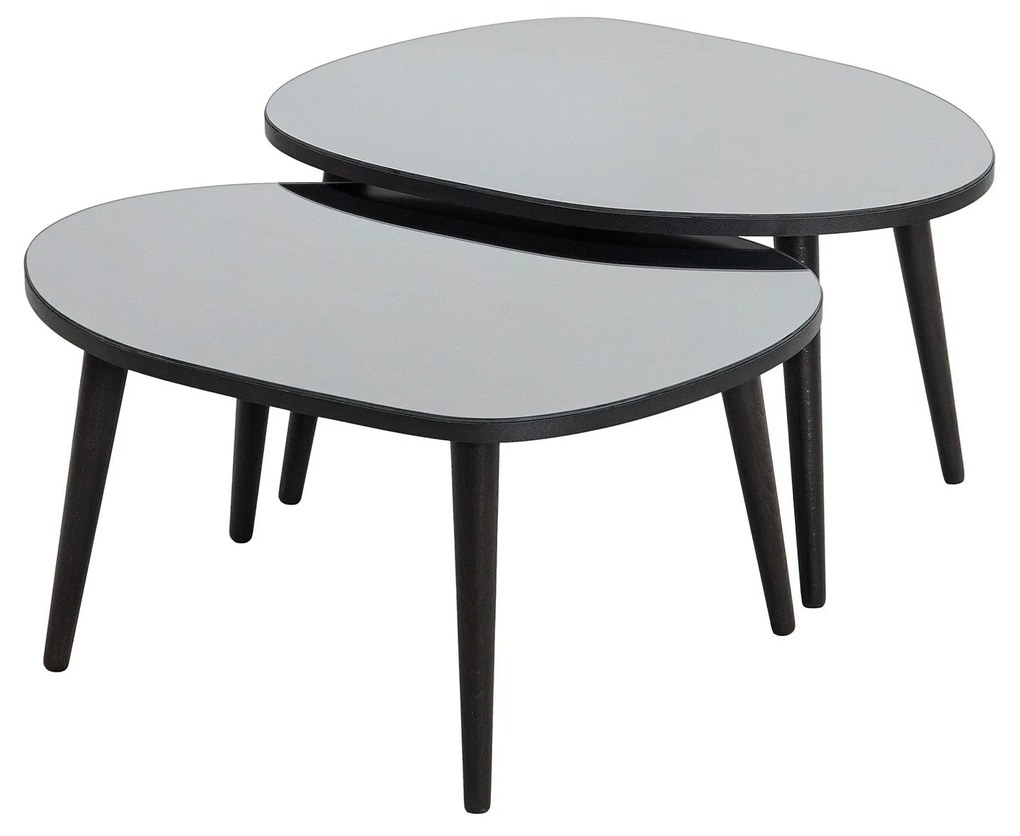 Mesa de Apoio Gusto (2 Peças) - Preto Fumado - 75x38x55cm e 75x41x55cm
