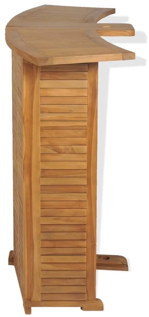 Mesa de bar dobrável 155x53x105 cm madeira teca maciça
