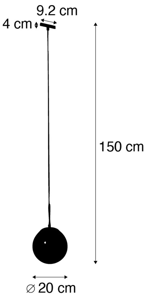 Candeeiro suspenso Art Déco dourado com vidro opalino incl. adaptador de calha branco monofásico - Slimline Flore Art Deco