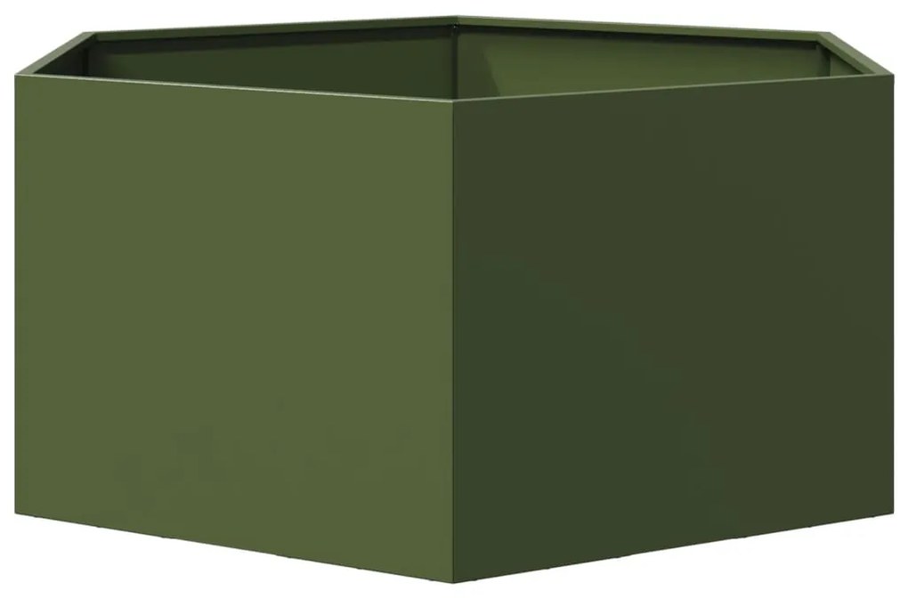 Vaso/floreira de jardim hexagonal 104x90x45 cm aço verde