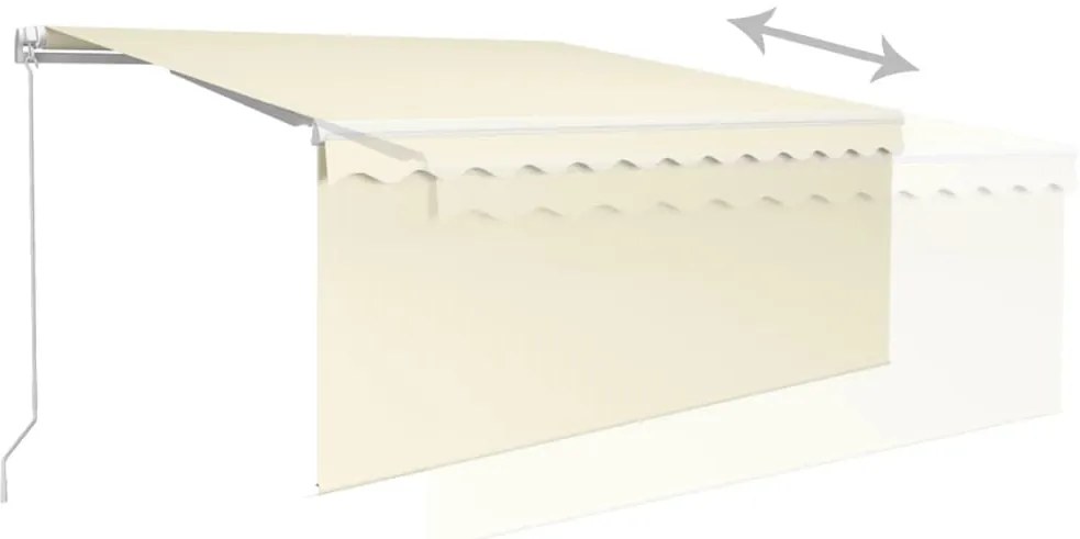Toldo retrátil manual com estore 3,5x2,5 m cor creme