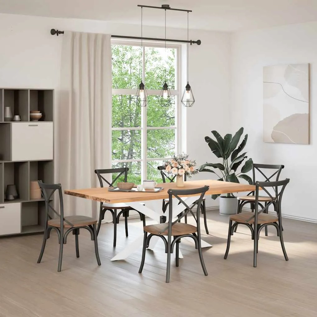 Pé de mesa de jantar em formato de aranha, branco, 150x78x(72-73) cm,