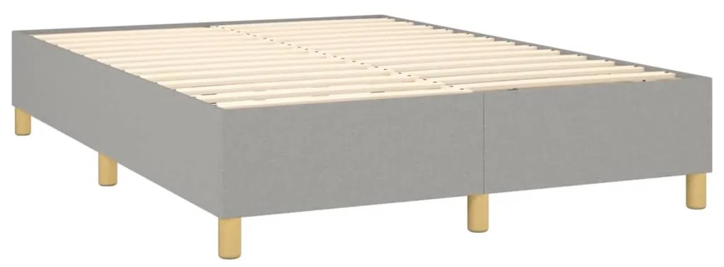 Estrutura de cama sem colchão 140x200 cm tecido cinzento-claro