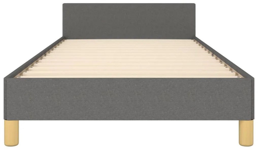 Estrutura de cama sem colchão 90x200 cm tecido cinzento-escuro
