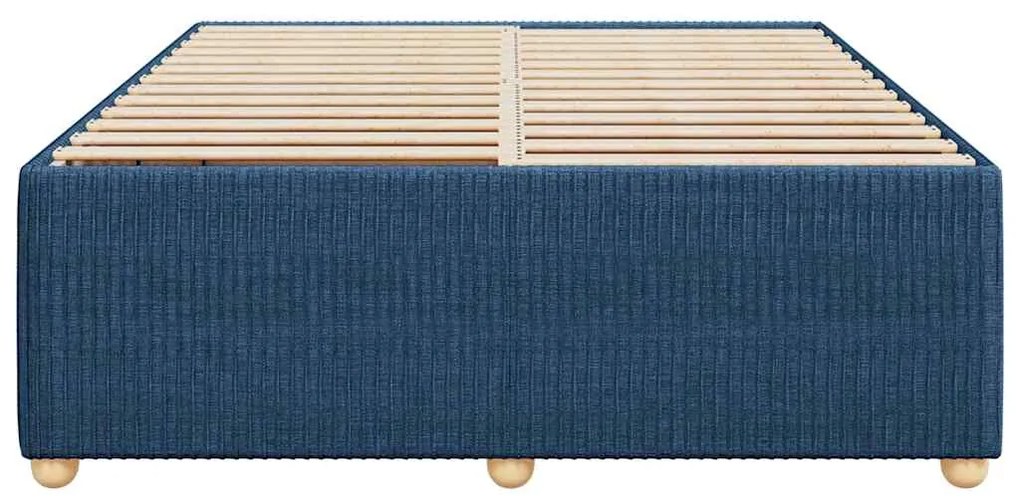 Estrutura de cama sem colchão 140x190 cm tecido azul