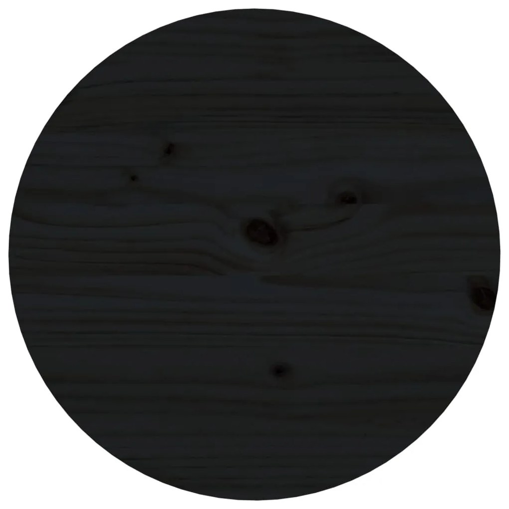 Mesa de centro Ø 55x60 cm madeira de pinho maciça preto