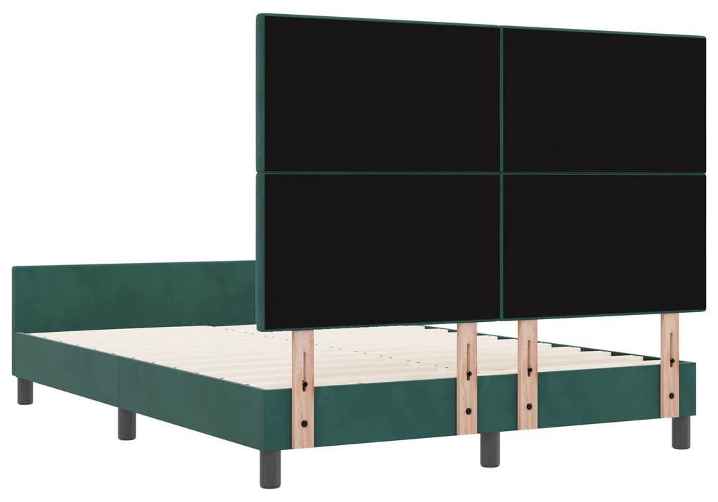 Cama vidaXL Verde Escuro 160x200 cm Veludo