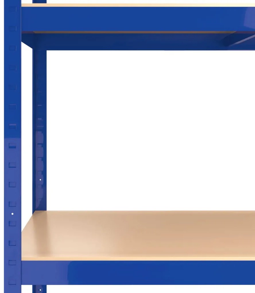 5-Layer Storage Shelf Blue Steel&Madeira de engenharia