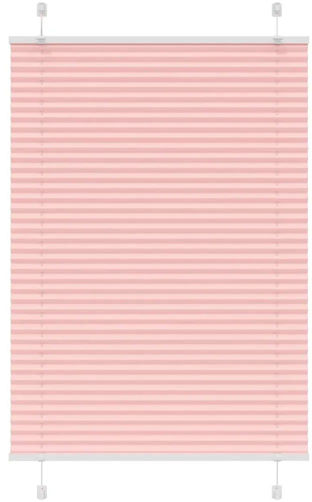 vidaXL Rosa Plissada Cega 90x150 cm Largura Tecido 89,4 cm Poliéster