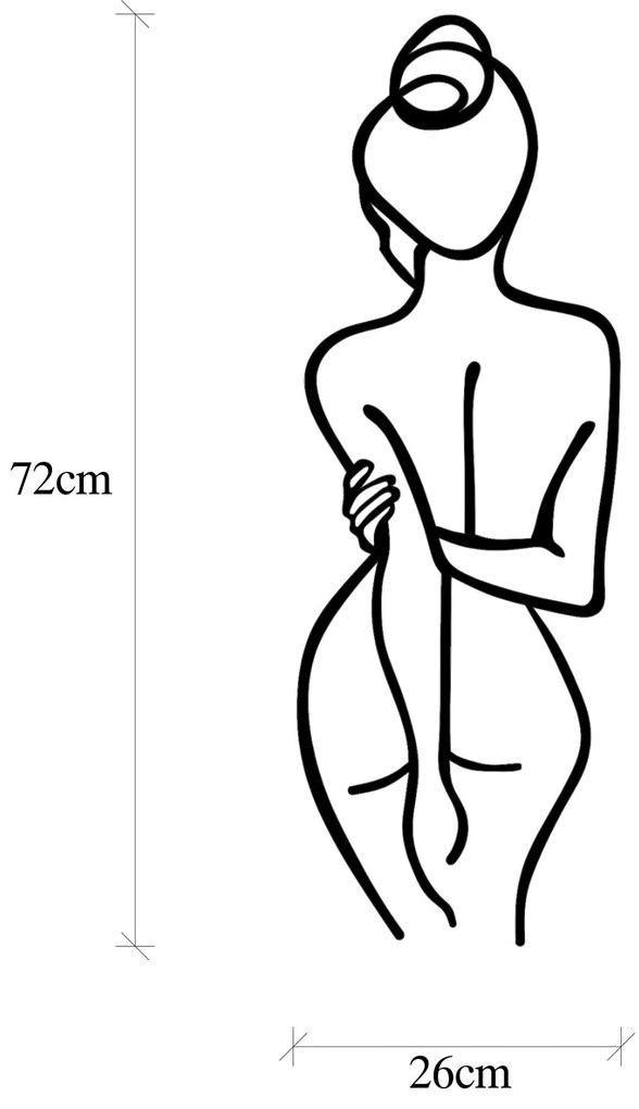Acessório Decorativo de Parede em Metal Model-112 – Preto – 72 x 0,15