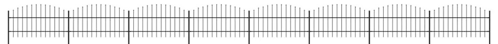 Cerca de jardim com topo em lanças (0,75-1)x13,6 m aço preto