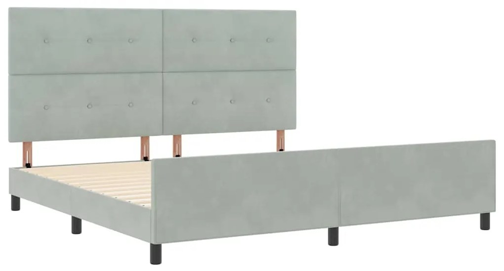 Cama vidaXL Cinza Claro 200x200 cm Veludo