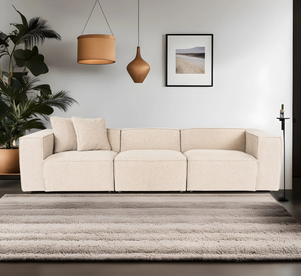 Sofá de 3 Lugares Lora – Pêssego – 303x108x65 cm