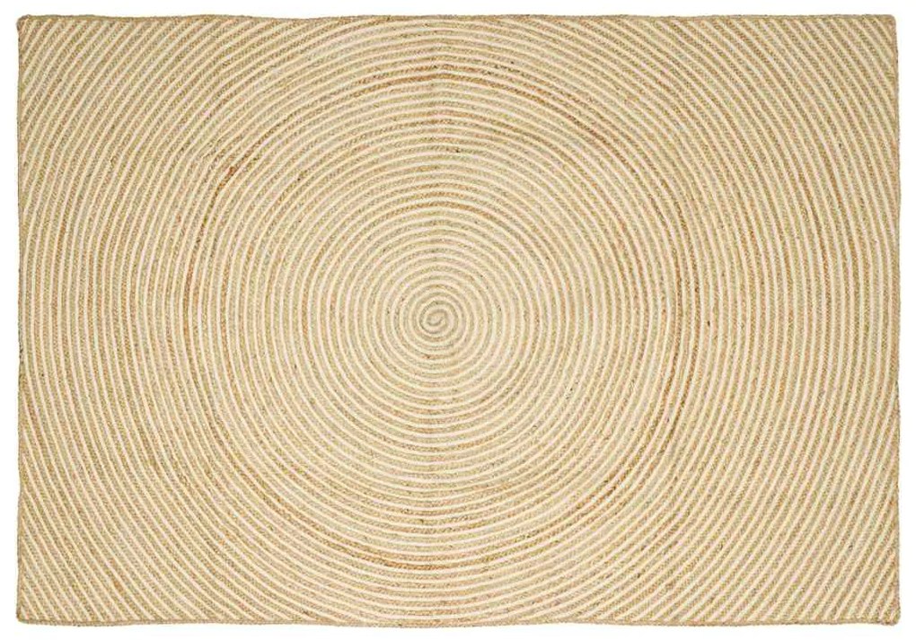 vidaXL Tapete Natural e Branco 160 x 230 cm Juta