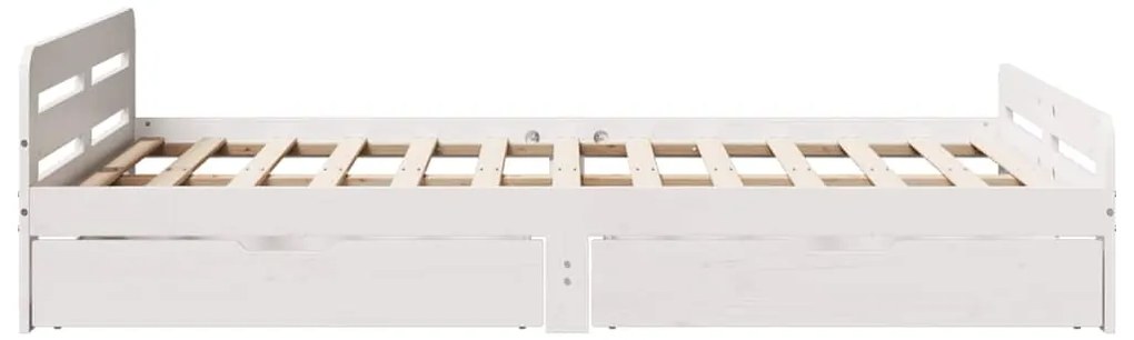 Cama sem colchão 120x190 cm madeira de pinho maciça branco
