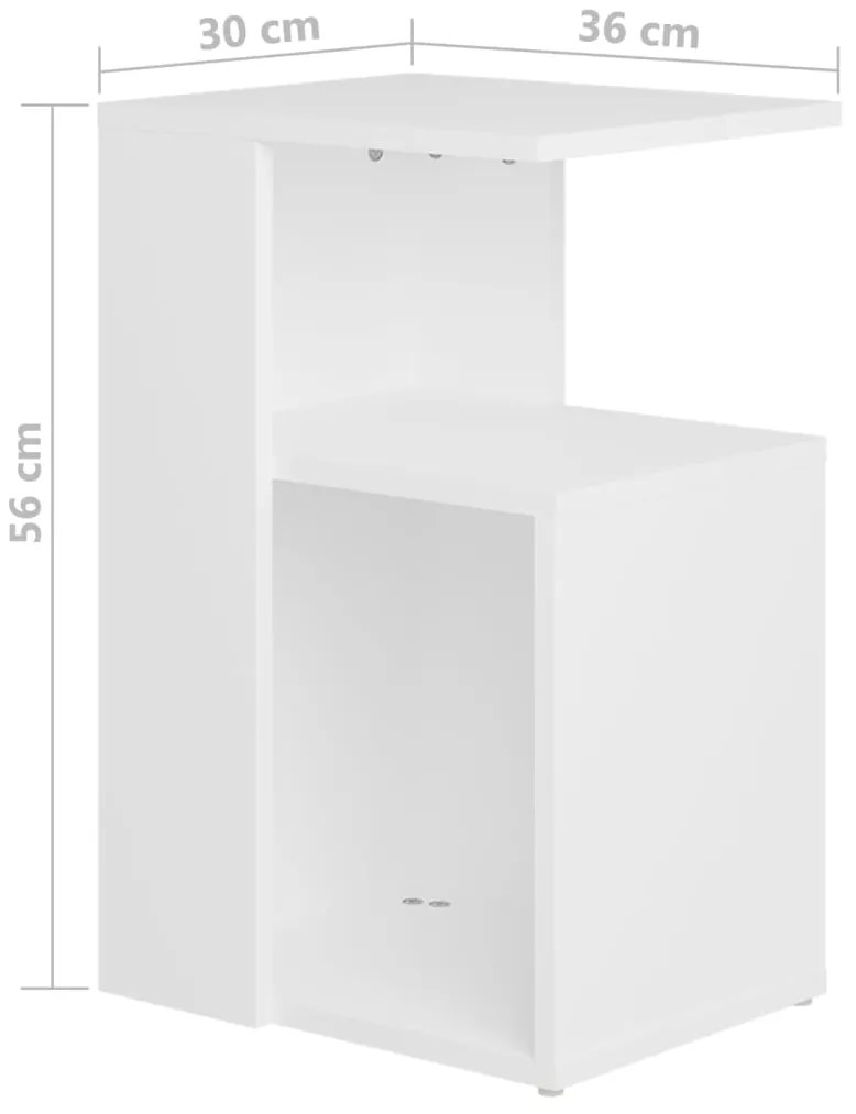 Mesa de apoio 36x30x56 cm contraplacado branco