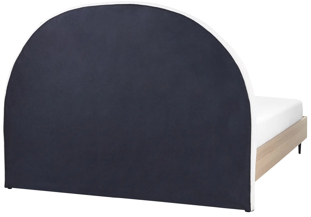Cama de casal em tecido branco-creme 160 x 200 cm MILLAY Beliani