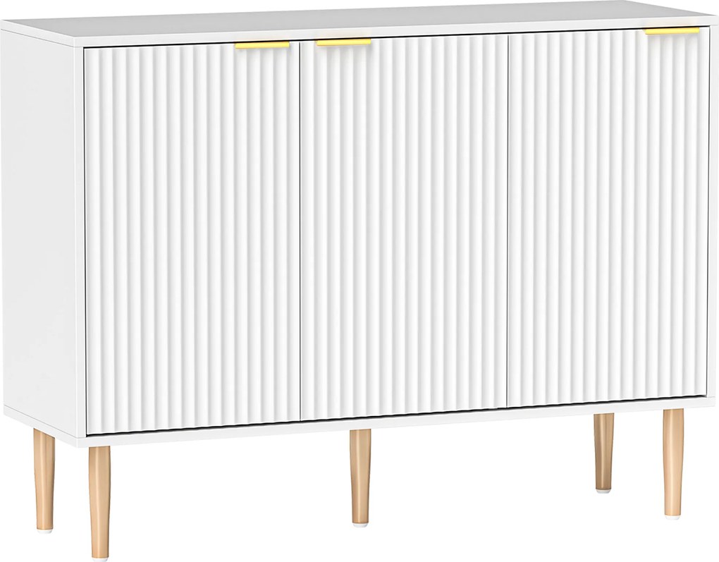 Aparador de Sala de Estar com Prateleira Ajustável Móvel para TV para Quarto Sala de Estar 107x35x80 cm Branco