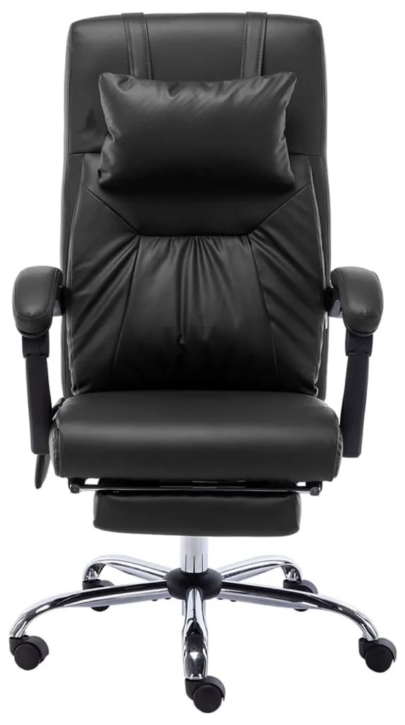 Cadeira de escritório c/ função massagem couro artificial preto