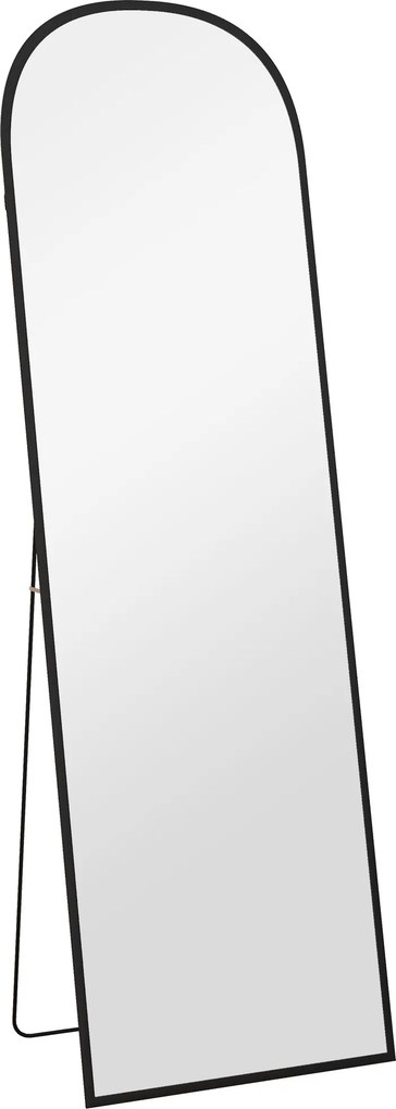 HOMCOM Espelho de Pé Retangular 50x161,5 cm Moldura em Alumínio Preto | Aosom Portugal