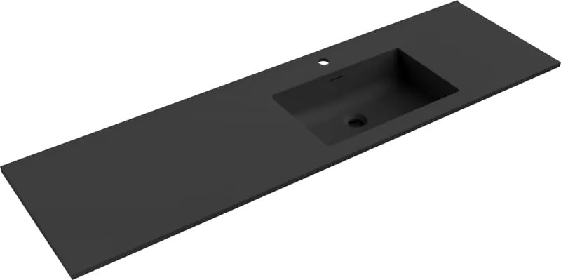 Mexen Otis lavatório embutido no tampo direito 161 x 46,5 cm, preto mate - 25181671P