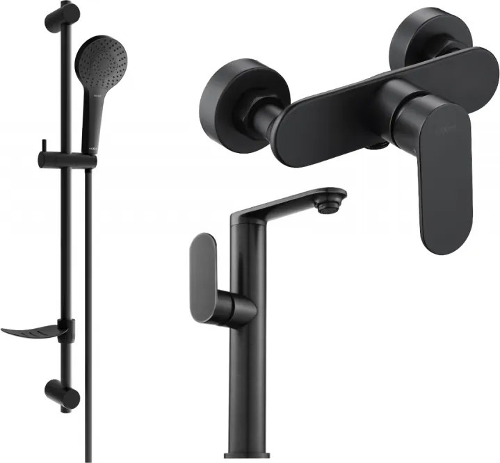Mexen Milo DF05 conjunto de chuveiro, preto - 713154DF05-70