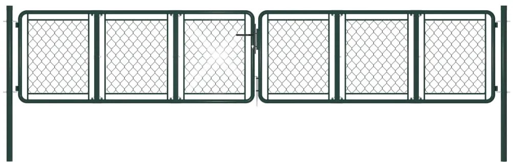 vidaXL Portão de jardim 400x75 cm aço verde