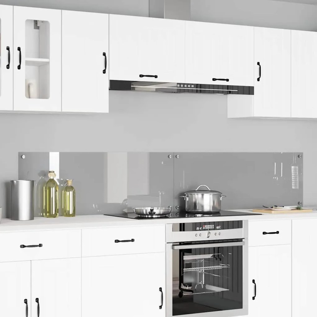 vidaXL Proteção de Cozinha 2 pcs Cinzento-claro 110 x 40 cm