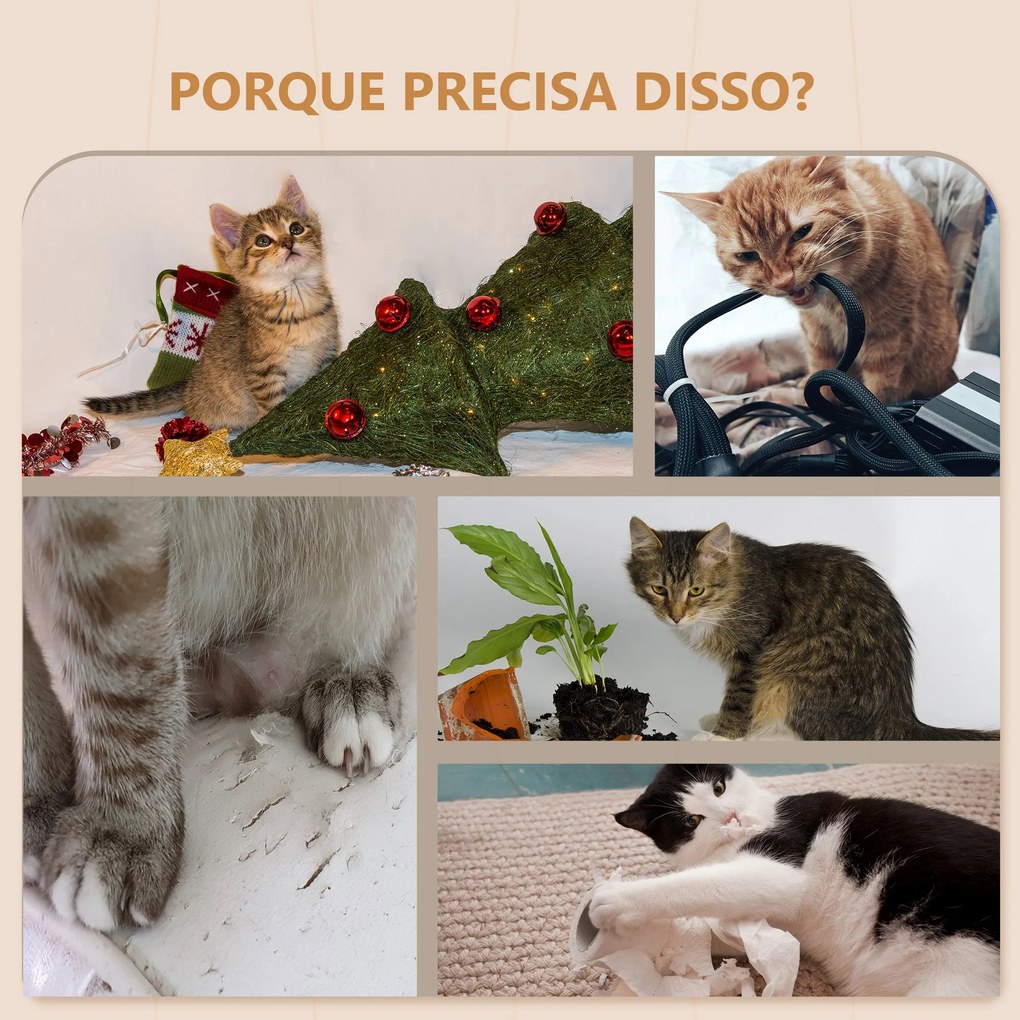 PawHut Prateiras de Parede para Gatos de 4 Peças Arranhador de Parede